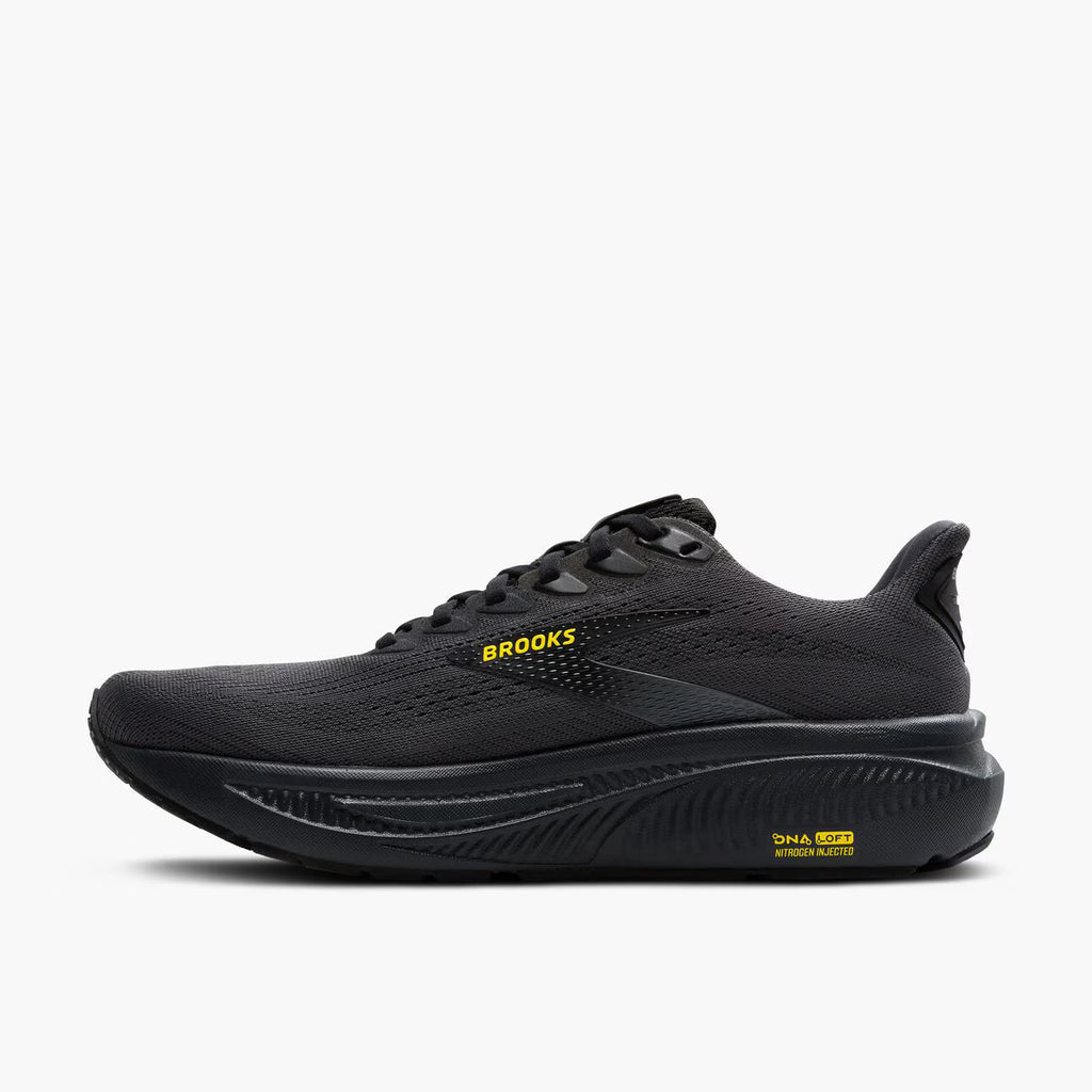 Brooks Men's Ghost 17 (Wide) - Ebony/Black/Yellow