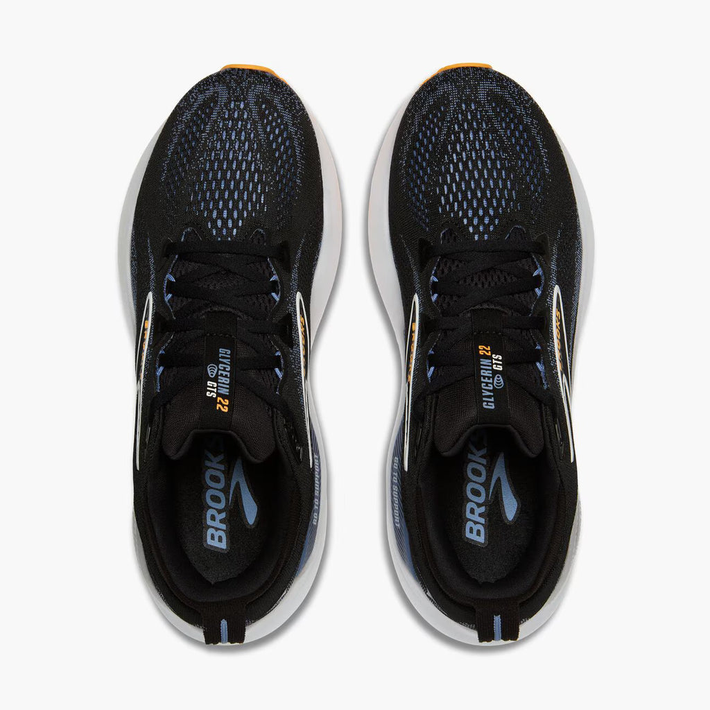 Brooks Men's Glycerin GTS 22 (Wide) - Black/Country Blue/Orange Pop
