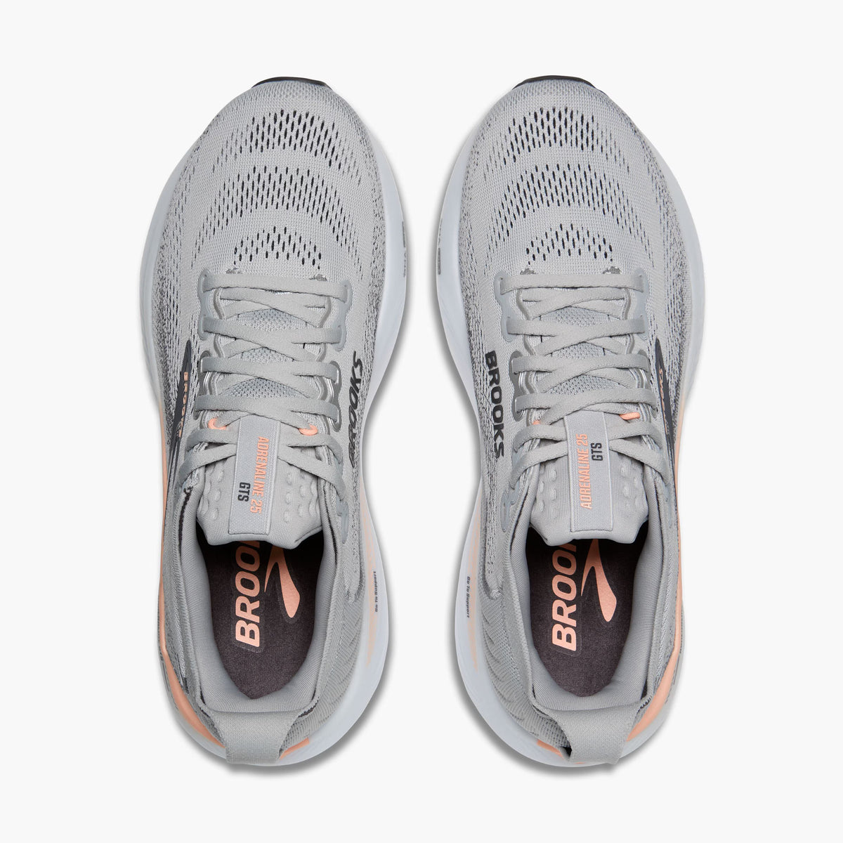 Brooks Women's Adrenaline GTS 25 (Wide) - Grey/Blackened Pearl/Coral