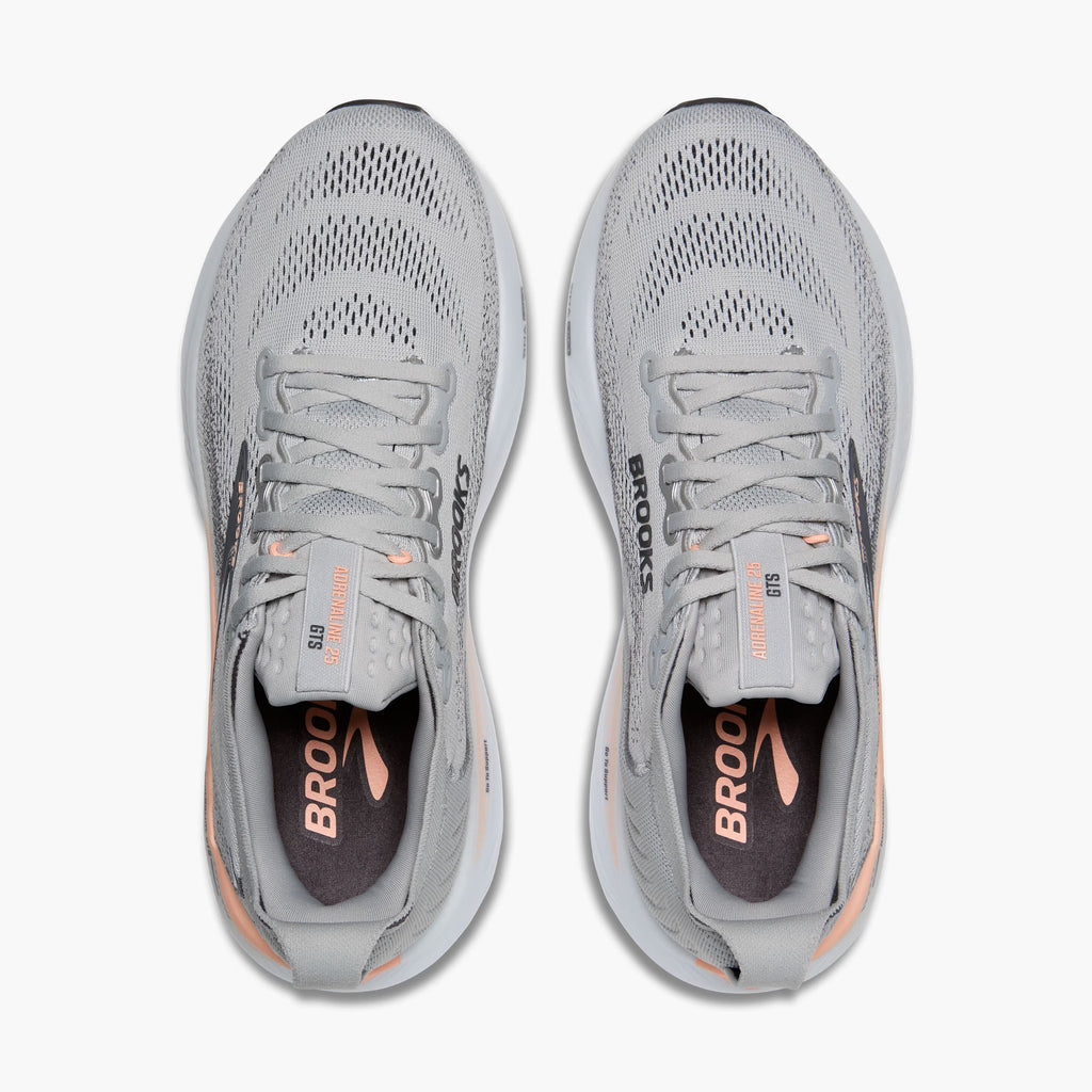 Brooks Women's Adrenaline GTS 25 (Extra Wide) - Grey/Blackened Pearl/Coral