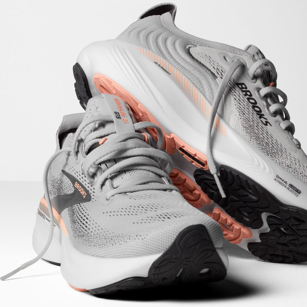 Brooks Women's Adrenaline GTS 25 (Wide) - Grey/Blackened Pearl/Coral