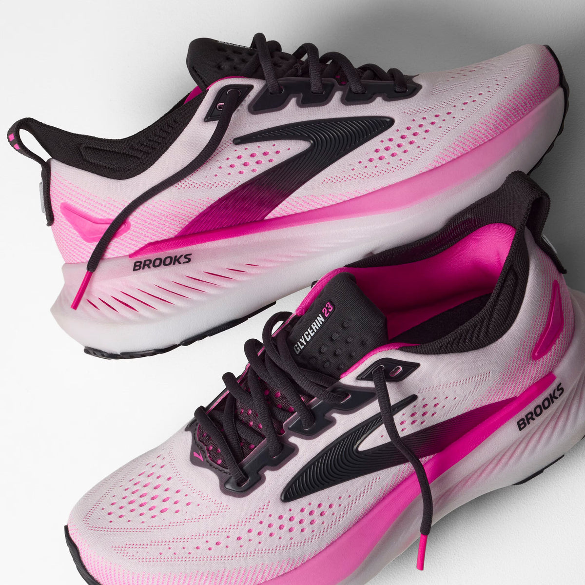 Women's Brooks Glycerin 23 - White/Phantom/Cyber Pink
