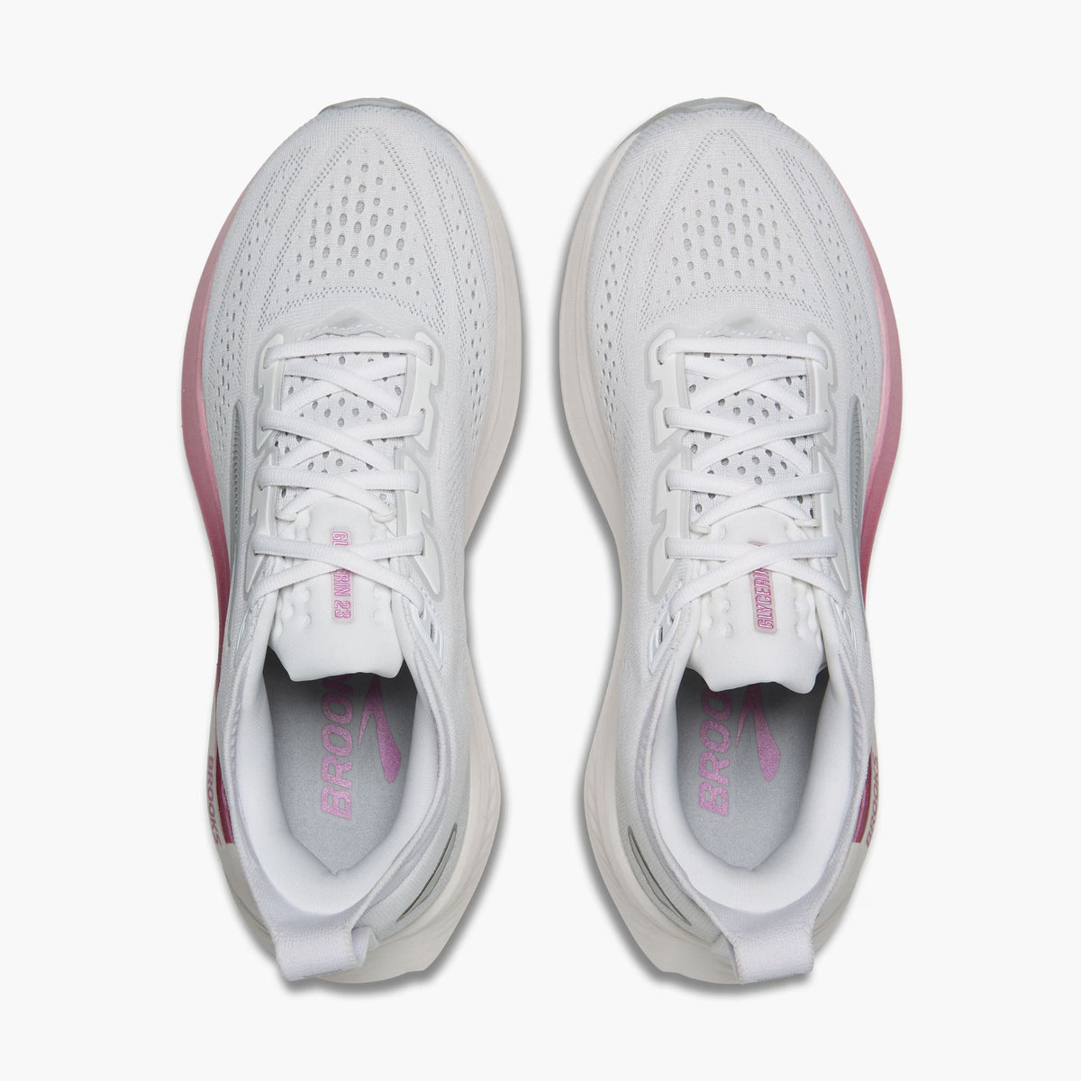 Women's Brooks Glycerin 23 WIDE - White/Harbor Mist/Metallic
