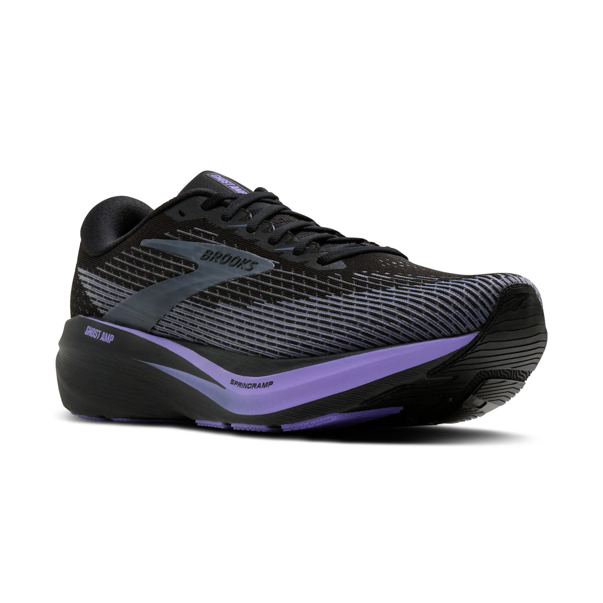 Brooks Men's Ghost Amp - Black/Grey/Purple Hebe