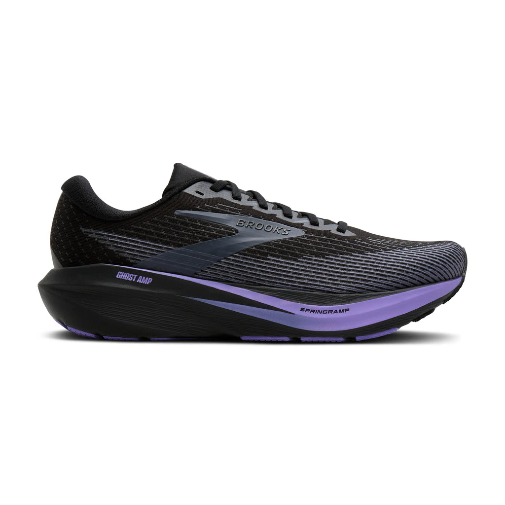 Brooks Men's Ghost Amp - Black/Grey/Purple Hebe