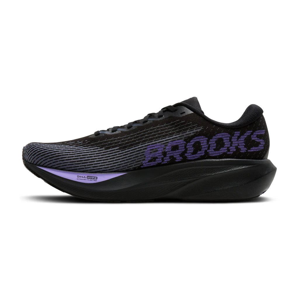 Brooks Men's Ghost Amp - Black/Grey/Purple Hebe
