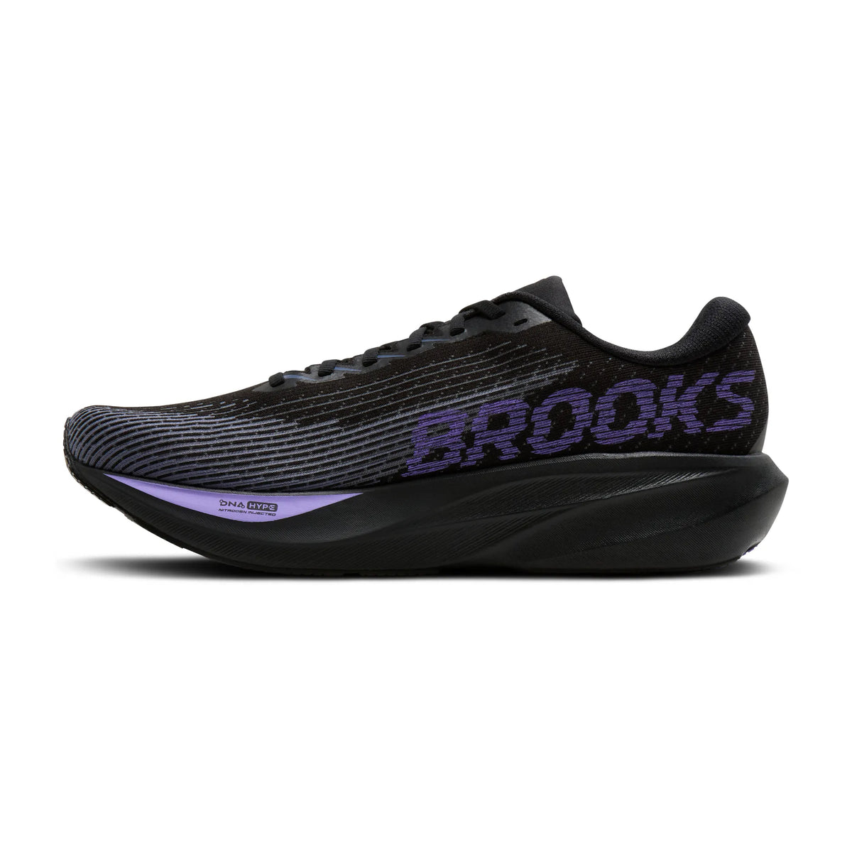 Brooks Men's Ghost Amp - Black/Grey/Purple Hebe