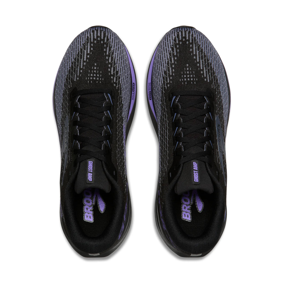 Brooks Men's Ghost Amp - Black/Grey/Purple Hebe
