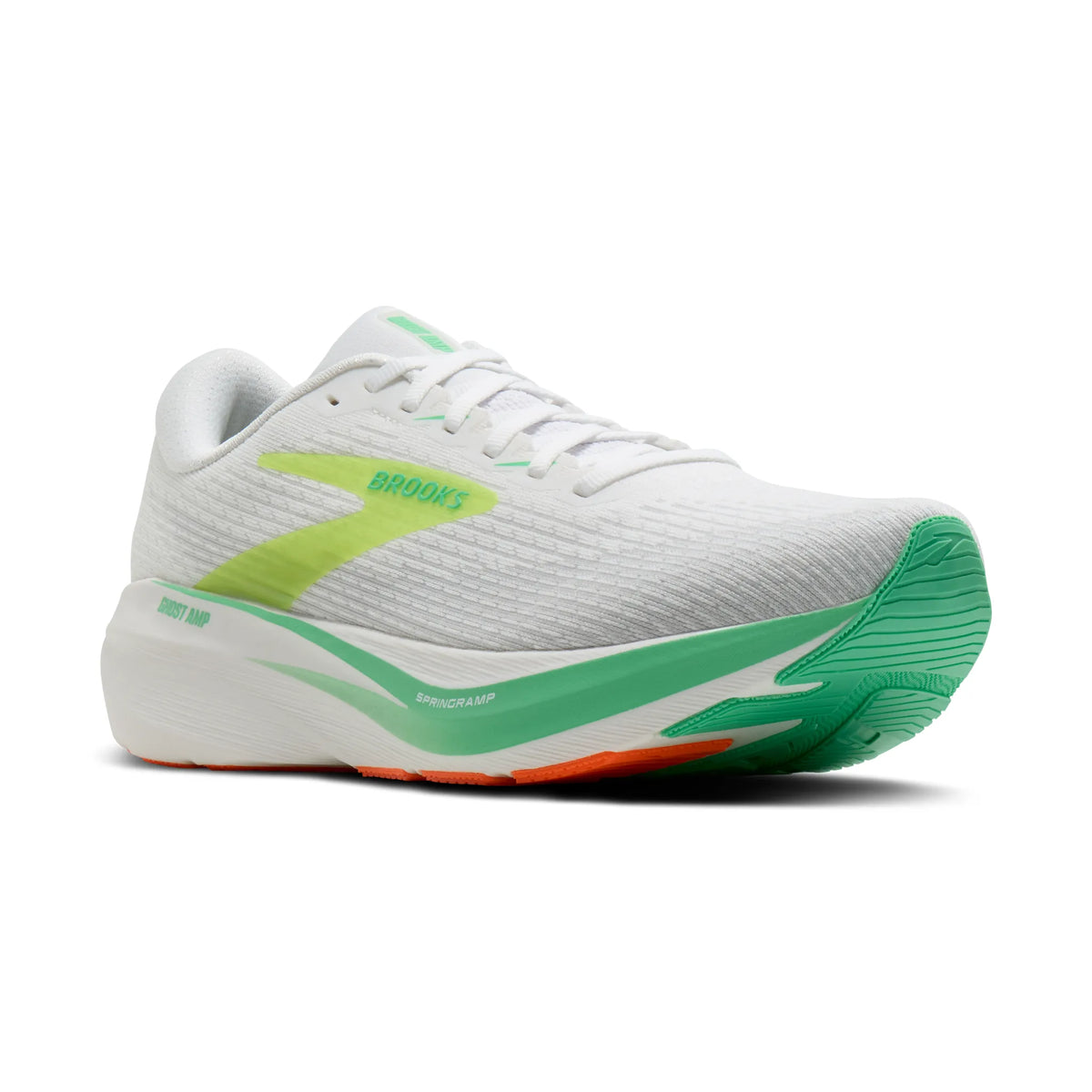 Brooks Men's Ghost Amp - White/Paradise Green/Nightlife