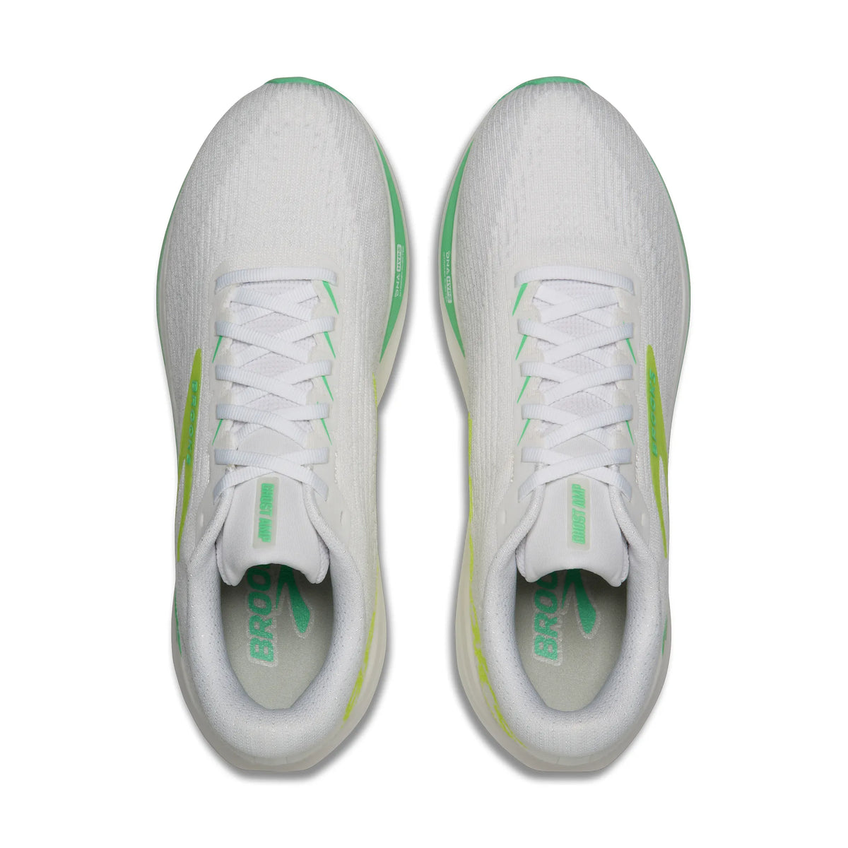 Brooks Men's Ghost Amp - White/Paradise Green/Nightlife
