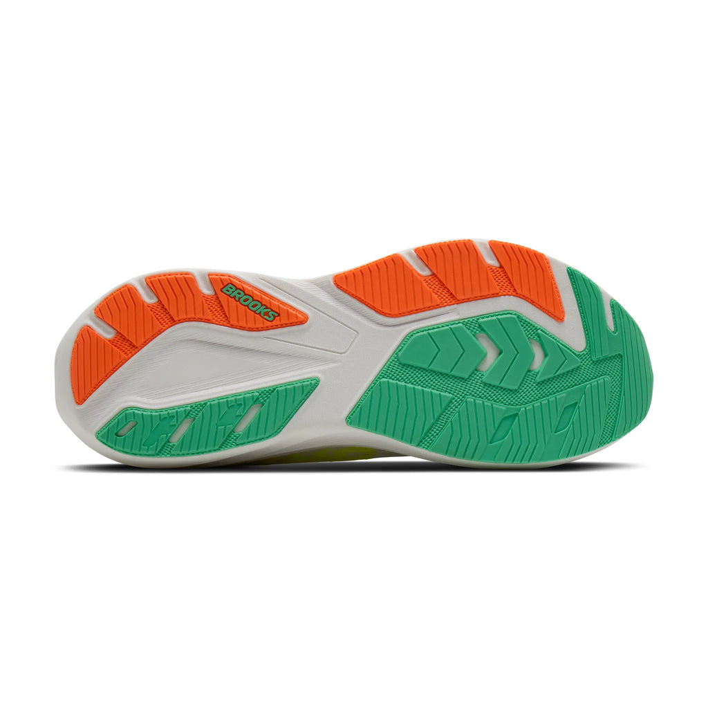 Brooks Men's Ghost Amp (Wide) - White/Paradise Green/Nightlife
