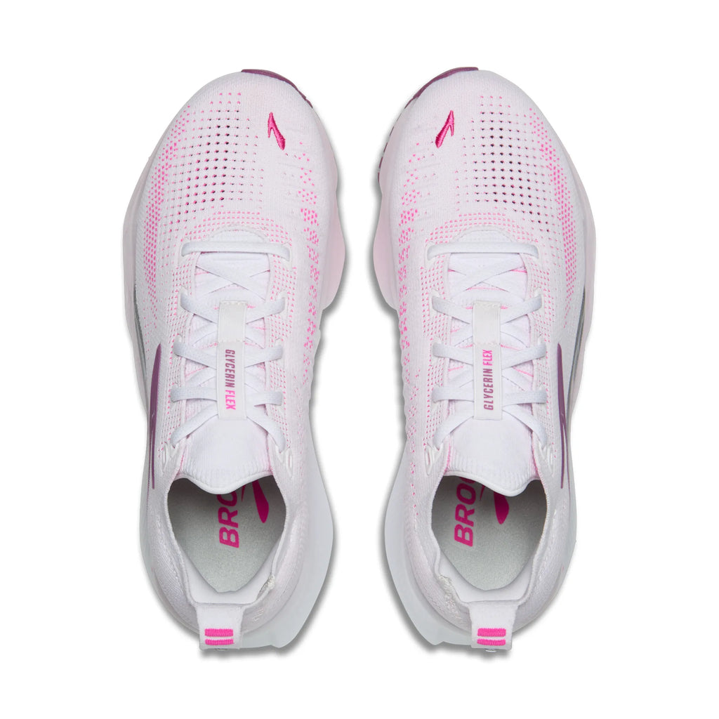 Brooks Women's Glycerin Flex - White/Cyber Pink/Argyle