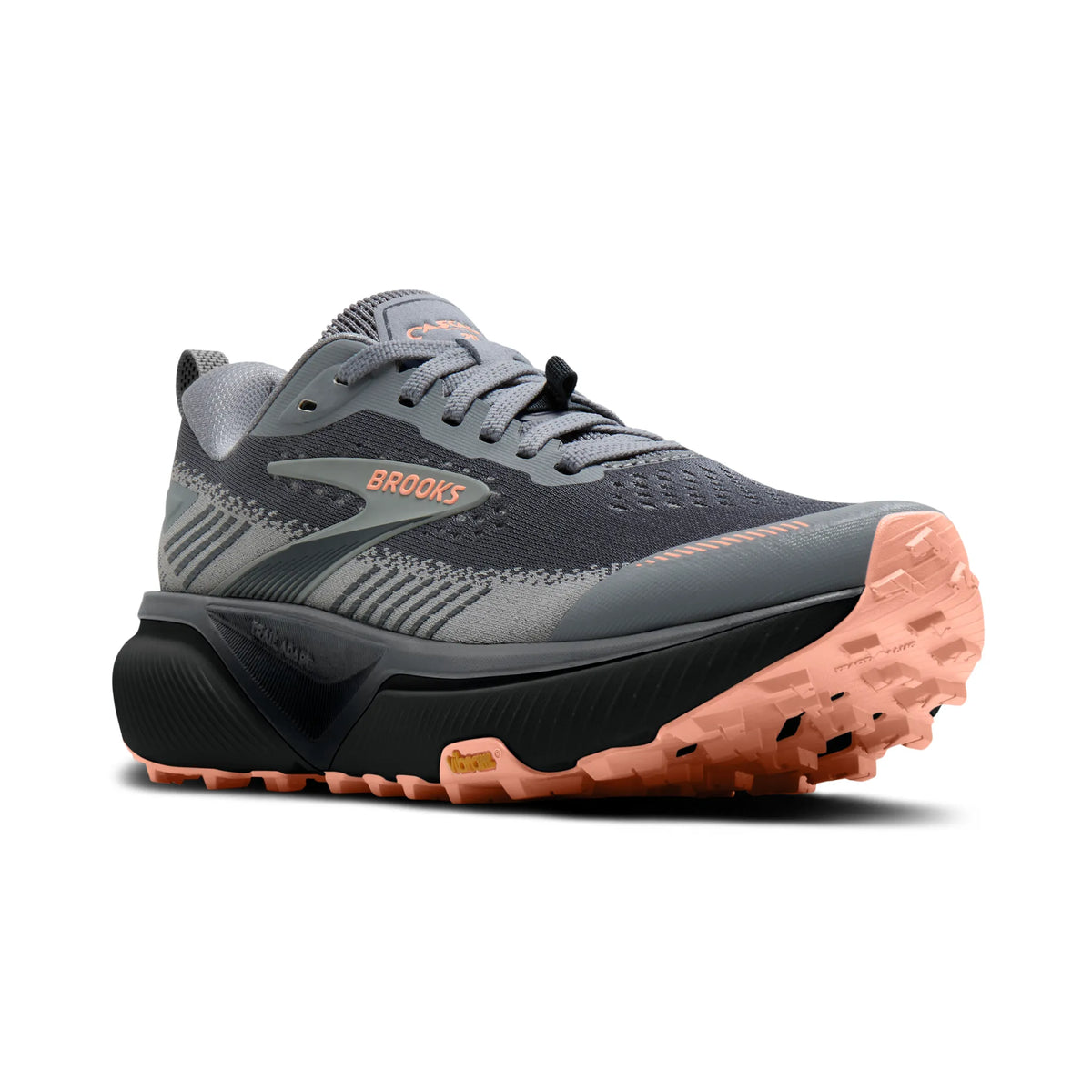 Brooks Women's Cascadia 20 (Wide) - Grey/Grey/Peach