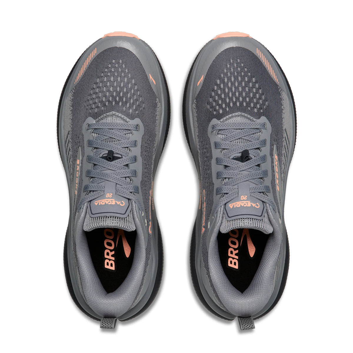 Brooks Women's Cascadia 20 (Wide) - Grey/Grey/Peach